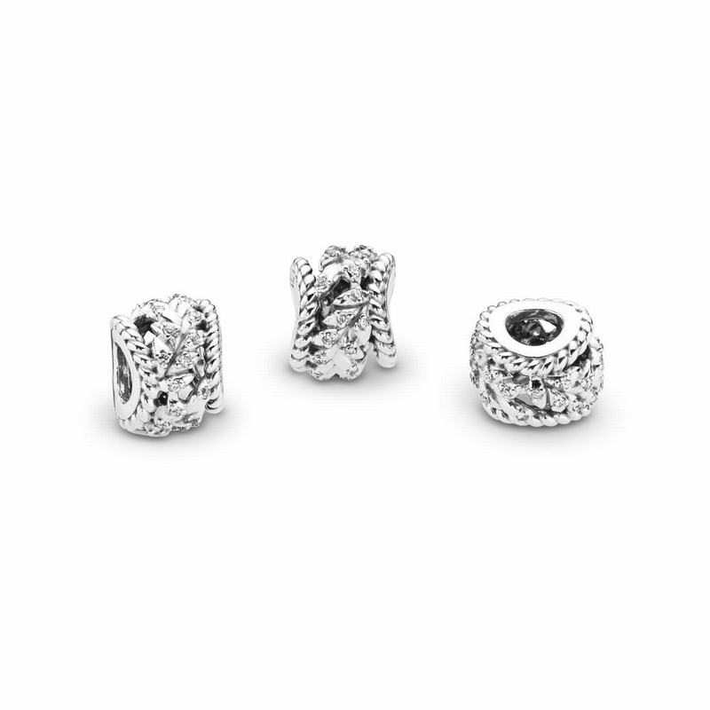 Pandora Dazzling Grain Swirls Charm Ireland - Sterling Silver/Cubic Zirconia - 138975HMG